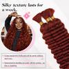 10 Inch Deep Wave Human Braiding Hair for Boho Braids  50g 1 Bundles/Pack Copper 350# 100% Unprocessed 12A Brazilian Virgin Human Hair Bulk, No Weft, Wet & Wavy Curly Extensions view 3