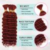 10 Inch Deep Wave Human Braiding Hair for Boho Braids  50g 1 Bundles/Pack Copper 350# 100% Unprocessed 12A Brazilian Virgin Human Hair Bulk, No Weft, Wet & Wavy Curly Extensions view 4