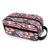 JUNZAN Usa Flags Travel Toiletry Bag for Men Hanging Dopp Kit Small Shaving Bags Red and Blue view 1