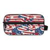 JUNZAN Usa Flags Travel Toiletry Bag for Men Hanging Dopp Kit Small Shaving Bags Red and Blue view 2