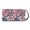 JUNZAN Usa Flags Travel Toiletry Bag for Men Hanging Dopp Kit Small Shaving Bags Red and Blue view 3