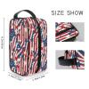 JUNZAN Usa Flags Travel Toiletry Bag for Men Hanging Dopp Kit Small Shaving Bags Red and Blue view 4