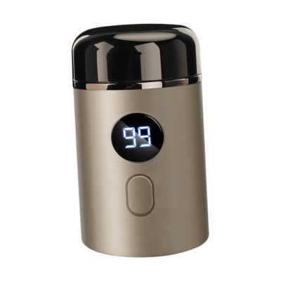 Electric Shaver Facial Beard Trimmer Mini Shaver for Car Business Office Travel with USB Cable- Gold
