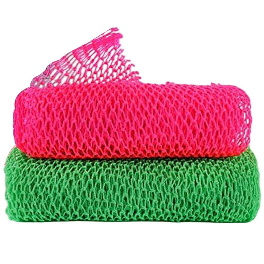 2Pcs African Net Sponge 12x30 Labor-Saving Long Widen African Net Cloth Portable Mesh Foldable Exfoliating Washcloth for Men and Women