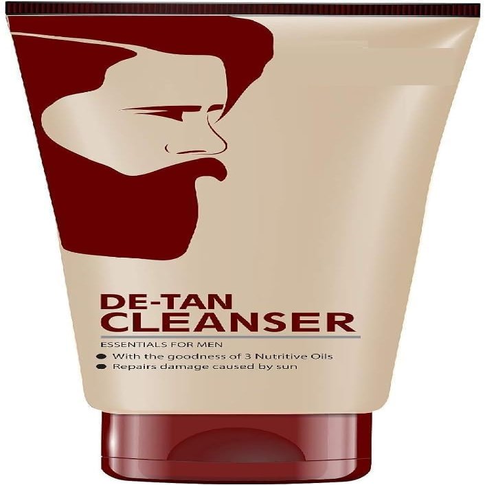 De-Tan Cleanser for Men, Skin Lightening Face Wash with 3 Nutritive Oils, Sun Damage Repair, 100g