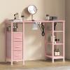 WODRAWER Nail Desk for Nail Tech w/Electric Dust Collector, Manicure Table w/3 Storage Drawers & 3 Open Shelves for Beauty Salon Tech Station view 1
