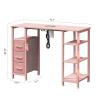 WODRAWER Nail Desk for Nail Tech w/Electric Dust Collector, Manicure Table w/3 Storage Drawers & 3 Open Shelves for Beauty Salon Tech Station view 2