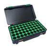 3D Printed - 3ml Vial Storage Case - Freezer Safe Hard Shell Peptide Case for Home, Fridge, Travel (Black/Green, 50 3ml Vials) view 1
