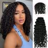 100% Human Hair Knotless Pre-Separated Crochet Hair Extensions with Spiral End Feather Hair Water Curly Feather Line Hair Extensions Natural Color 22Inch 120g view 2