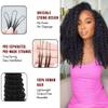 100% Human Hair Knotless Pre-Separated Crochet Hair Extensions with Spiral End Feather Hair Water Curly Feather Line Hair Extensions Natural Color 22Inch 120g view 4