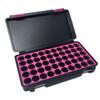 3D Printed - 3ml Vial Storage Case - Freezer Safe Hard Shell Peptide Case for Home, Fridge, Travel (Black/Pink, 50 3ml Vials) view 1