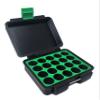 3D Printed - 3ml Vial Storage Case - Freezer Safe Hard Shell Peptide Case for Home, Fridge, Travel (Black/Green, 20 3ml Vials) view 1