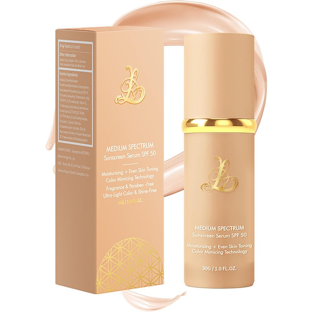 Foundation 4 in 1 - Medium Spectrum with SPF 50+, Color Changing Foundation, Moisturizing Liquid Concealer, Longwearing and Waterproof Natural Finish - 1.06 fl oz (Natural Color)