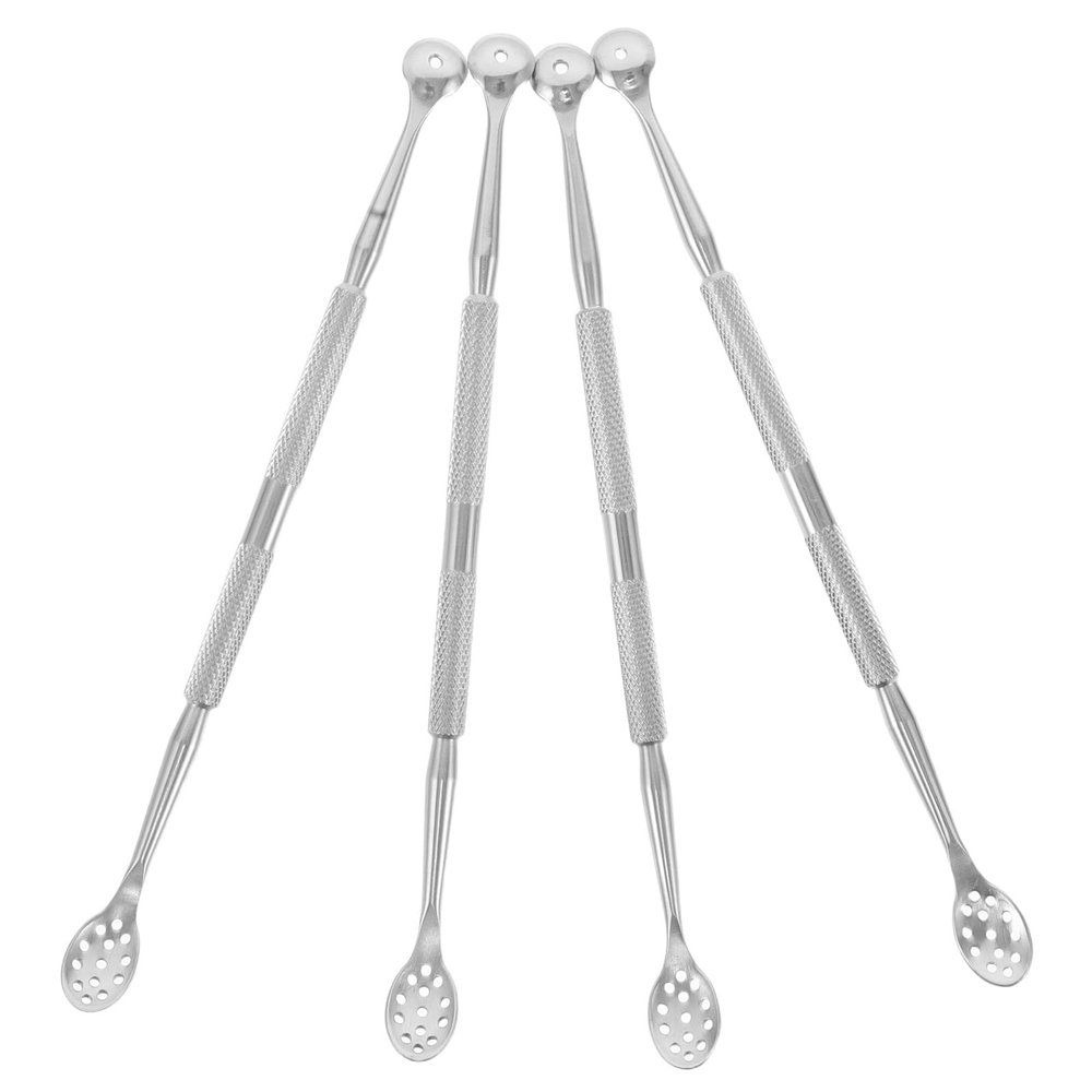 Didiseaon 4pcs Cuticle Pusher Tool Professional Nail Scraper Dead Skin Cuticle Remover Dual Ended Cleaner Trimmer for Fingernails Toenails Home Nail Shop Silver