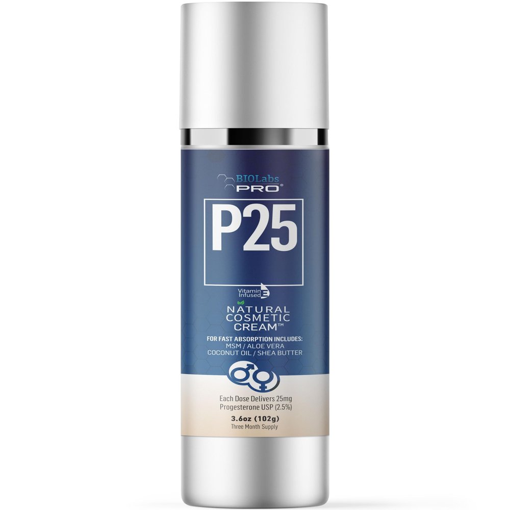 BIOLABS PRO P25 Pro-Gest Cream For Women - 2100 mg Bioidentical Progest per Bottle - Three Month Supply - 3.6oz
