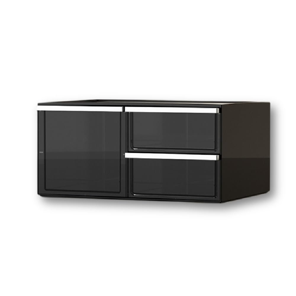 Large Black Vanity Organizer, Countertop Makeup Organizer with Drawers, Skincare Holder Durable Thick Plastic Cosmetic Display Case Perfect for Bathroom Bedroom Storage (3 Drawers)