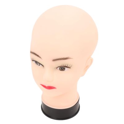Asixxsix Bald Mannequin Head, PVC Head for Wig Display with Universal Stand Interface for Hairdressing and Makeup Practice