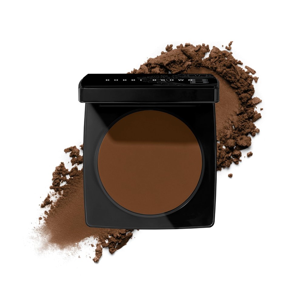 Bobbi Brown Sheer Finish Pressed Powder | Oil-Absorbing, Mattifying Setting Powder for All-Day Shine Control | Includes Puff, 0.32 Ounce, Warm Espresso