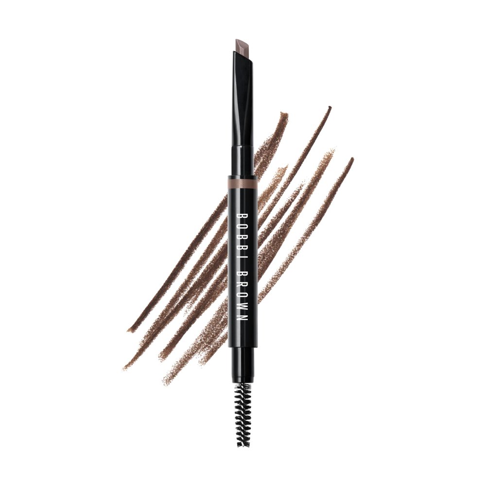 Bobbi Brown Long-Wear Brow Pencil | Long-Wearing, Waterproof Eyebrow Pencil | Dual-Ended Slanted Tip with Spoolie | No Sharpening Needed | Now Refillable, Neutral Dark Brown