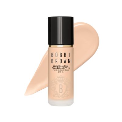 Bobbi Brown Weightless Skin Foundation SPF 15 | Oil-Controlling, 24-Hour Hydrating Foundation, Medium Coverage| Natural Matte Finish, 1 Fl Oz, Neutral Porcelain