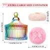 5 Pcs Extra Large Body Powder Puff and Container Set  5.43" Oversize Crystal Powder Container | 3.54" Ultra-Soft Velour Puff, Washable & Reusable, Ideal for Face/Body Glitter & Wet/Dry Makeup view 2