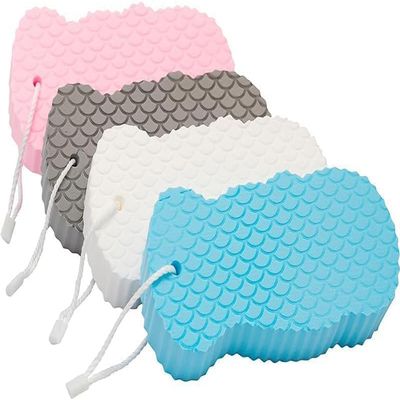 3D Super Soft Exfoliating Bath Sponge, Embossing Shower Exfoliator (4 Pack)