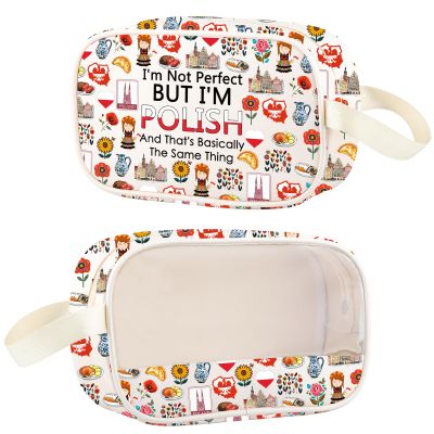 JNIAP Polish Clear Makeup Bag Polish Souvenirs Gifts Poland Gift Poland Trip Gift Polish Cosmetic Bag (Polish cmb)