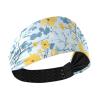 Amooorous Multi-small Flowers Butterflies Yellow and Light Blue no slip fashion headbands Stretchy tennis sweatbands for basketball hiking washing face cintas para el cabello view 1