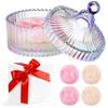 5 Pcs Extra Large Body Powder Puff and Container Set  5.43" Oversize Crystal Powder Container | 3.54" Ultra-Soft Velour Puff, Washable & Reusable, Ideal for Face/Body Glitter & Wet/Dry Makeup view 1