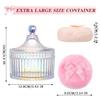 5 Pcs Extra Large Body Powder Puff and Container Set  5.43" Oversize Crystal Powder Container | 3.54" Ultra-Soft Velour Puff, Washable & Reusable, Ideal for Face/Body Glitter & Wet/Dry Makeup view 2