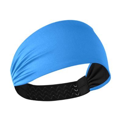 Amooorous Dodger Blue Solid Color Pure Plain no slip sport headbands for women Elastic head for women for Football Workouts hiking vinchas para el cabello de mujer