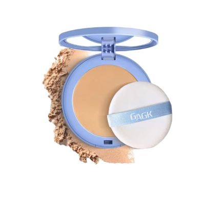GAGK Professional Face Setting Pressed Powder, Oil Control, Waterproof, Matte Finish, Natural Look, Long Lasting Foundation Makeup with Powder Puff (beige, 10G)