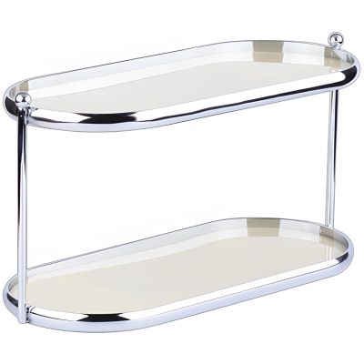 2-Tier Metal Frame Perfume Holder, Stylish Stand, Dresser Vanity Perfume Organizer With Transparent Acrylic Trays For Bedroom