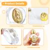 12 Embossed Glass Holy Water Bottles with Golden Cap, Portable & Refillable Containers for Spiritual Favors view 2