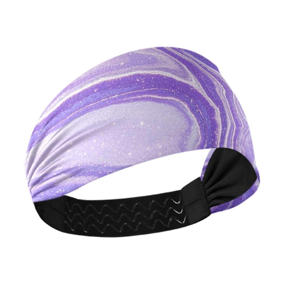 Fake Glitter Marble Grain Purple Non-Slip cloth headbands for women Stretchy hair for hiking Cycling Volleyball accesorios para cabello de mujer