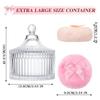 5 Pcs Extra Large Body Powder Puff and Container Set  5.43" Oversize Crystal Powder Container | 3.54" Ultra-Soft Velour Puff, Washable & Reusable, Ideal for Face/Body Glitter & Wet/Dry Makeup view 2