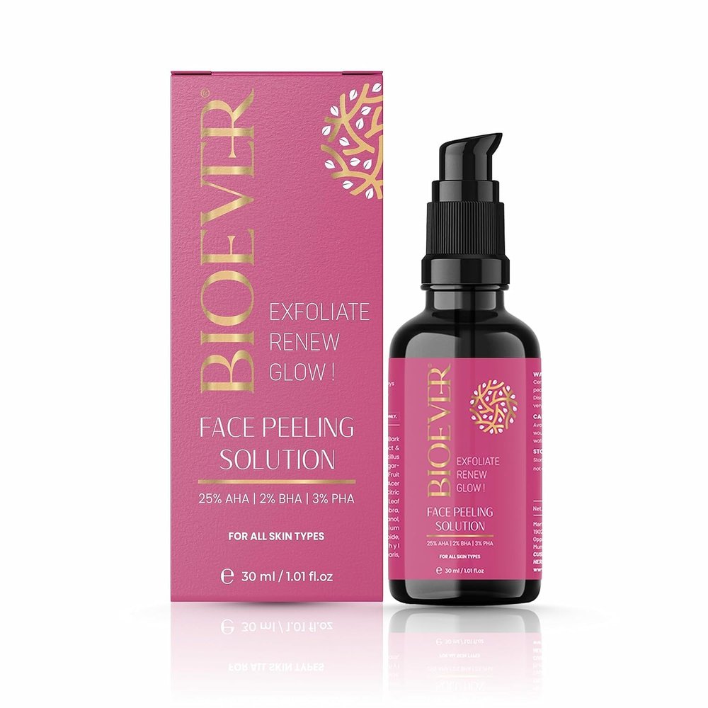 Bio.ever Face Peeling Solution, 30ml, AHA 25% + BHA 2% + PHA 3%, Exfoliating Treatment for All Skin Types, Dark Spots & Uneven Tone