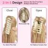 ChicMetamorph Ponytail Hair Extensions, 12 Inch Claw Clip Ponytail Hair Extensions for Women, Chin Clip Wigs, Soft Synthetic Wigs-Light Honey Blonde view 4