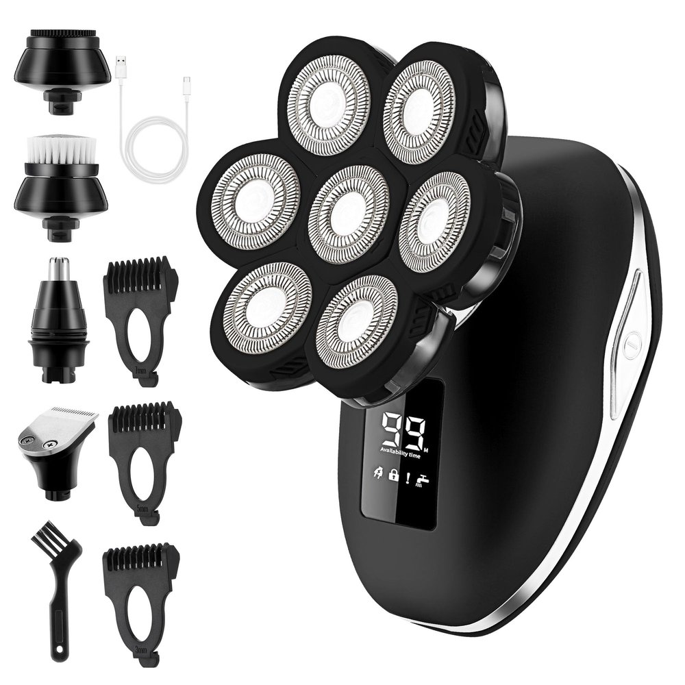 Electric Razors for Women, 7D Electric Shaver for Women, 5 in 1 Lady Shavers, Wet/Dry Bikini Trimmer, Rechargeable Face Razor for Arms Legs Armpit Pubic Area