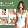 Bikini Trimmer for Women, Flyant 2 in 1 Electric Shaver for Women, Pubic Hair Trimmer Waterproof IPX7 with LED, Bikini Razor for Leg Arm Underarm Bikini Area, Christmas Gifts for Her - Dark Green view 3