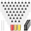 100 Count Of Plastic Squeeze Bottles, 4 Oz Dispensing Boston Bottles, Transparent Twist Cap Containers With Stickers And Pens view 4