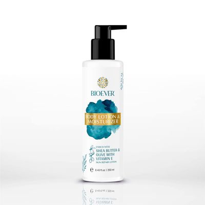 Bio.ever Body Lotion & Moisturizer with Shea Butter, Olive Oil, Vitamin E, 8.45 fl oz, Natural Skin Repair Formula