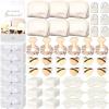 43 Pcs Bridesmaid Proposal Gifts Set of 6 Bridesmaid Boxes Bulk Will You Be My Maid of Honor Gift with Makeup Bag Case Eye Mask Glasses Hair Scrunchies Gift Box for Wedding Bride Shower(Beige) view 1