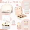 43 Pcs Bridesmaid Proposal Gifts Set of 6 Bridesmaid Boxes Bulk Will You Be My Maid of Honor Gift with Makeup Bag Case Eye Mask Glasses Hair Scrunchies Gift Box for Wedding Bride Shower(Beige) view 2
