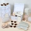 43 Pcs Bridesmaid Proposal Gifts Set of 6 Bridesmaid Boxes Bulk Will You Be My Maid of Honor Gift with Makeup Bag Case Eye Mask Glasses Hair Scrunchies Gift Box for Wedding Bride Shower(Beige) view 3