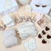 43 Pcs Bridesmaid Proposal Gifts Set of 6 Bridesmaid Boxes Bulk Will You Be My Maid of Honor Gift with Makeup Bag Case Eye Mask Glasses Hair Scrunchies Gift Box for Wedding Bride Shower(Beige) view 4