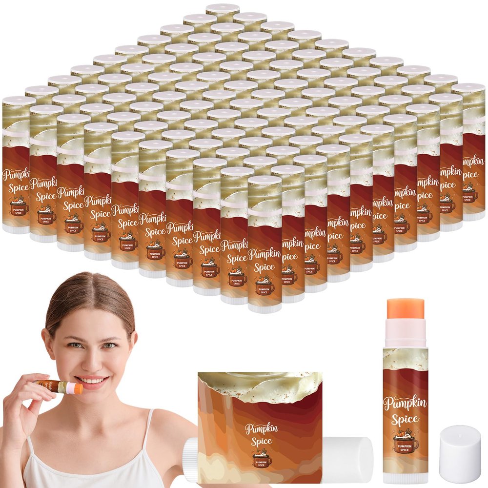 75 Pcs Christmas Thank You Appreciation Gifts: Pumpkin Spice Lip Balm Bulk Xmas Party Favor Supplies Holiday Basket Fillers Stocking Stuffers for Women Men Employee Coworker Staff Teacher Nurse