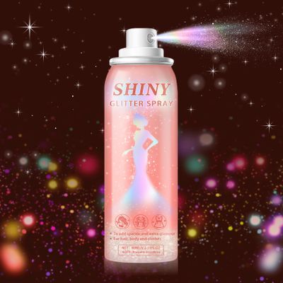 AWCCXMYM Body Glitter Spray Sparkle Hair Glitter Quick-Drying and Long-Lasting Glitter Spray for Hair and Body with Halloween, Christmas,Festival Glitter Makeup Prom 2.11 Fl Oz