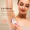 LGTGH Bikini Trimmer for Women: Pubic Hair Razor with Mirror & LED Light, Electric Shaver with Ceramic Blades & Travel Lock - Body Groomer IPX7 Waterproof Use for Legs/Arm/Underarm - Rose Red view 4