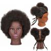 Afro Human Hair Mannequin Head for Braiding, Black Cosmetology Mannequin Head for Hair Styling 8 Inches Training Doll Head with Stand for Practic Braiding view 1